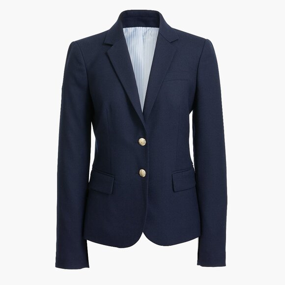 NWT J. Crew Womens Plus Size 24 Navy Wool Blend Original Schoolboy Blazer NEW - Picture 1 of 4